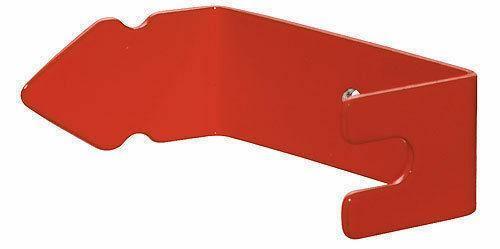 Red Bohning archery string separator tool with arrow-shaped end on white background