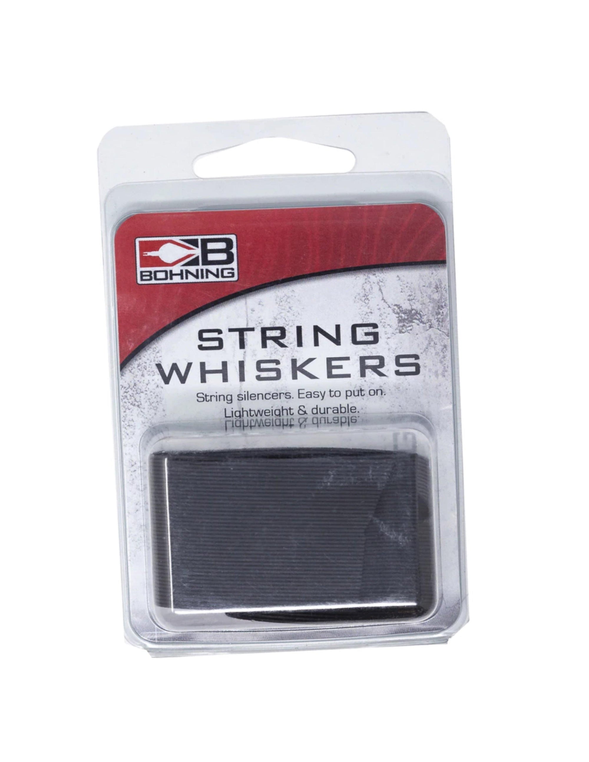 Bohning Archery String Whiskers silencer in retail package on white background
