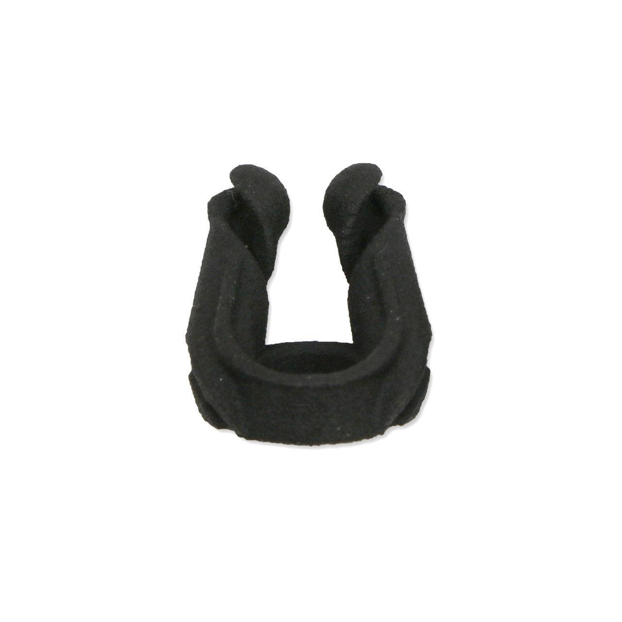 Black Bohning archery threaded serveless peep sight against white background