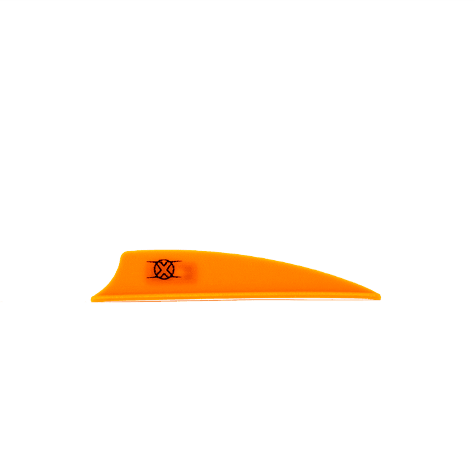 Orange Bohning X Vane Shield Cut 2.25 archery arrow fletching on white background