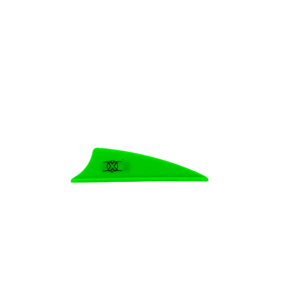 Bohning Archery X Vane green shield cut arrow vane on gray background
