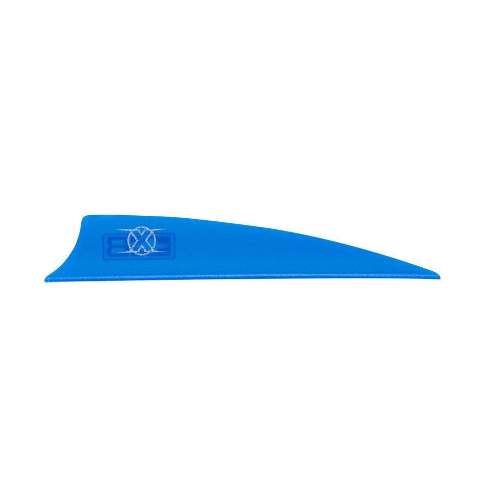Blue Bohning Archery X Vane shield cut fletching on white background