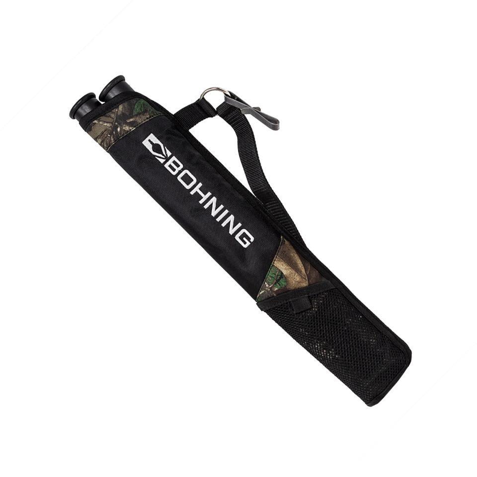 Bohning youth quiver black camo with mesh pocket, archery accessory product photo