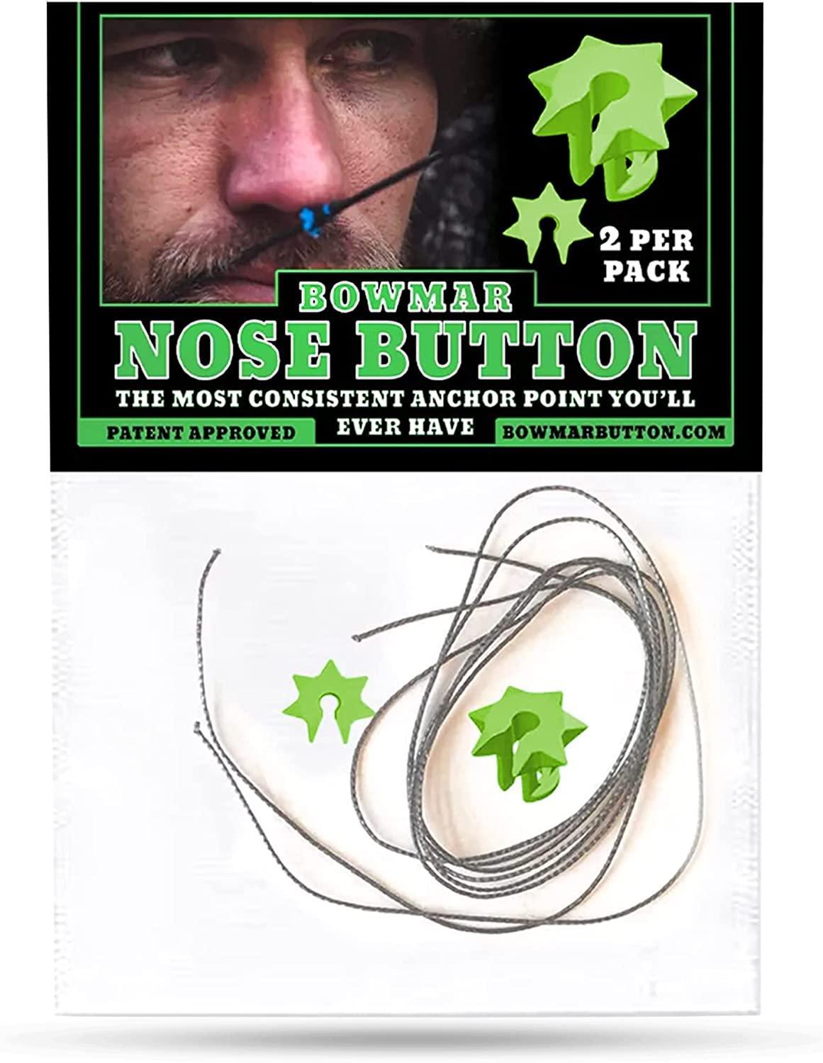 Bowmar Archery Nose Button package with anchor point accessories and green nose buttons