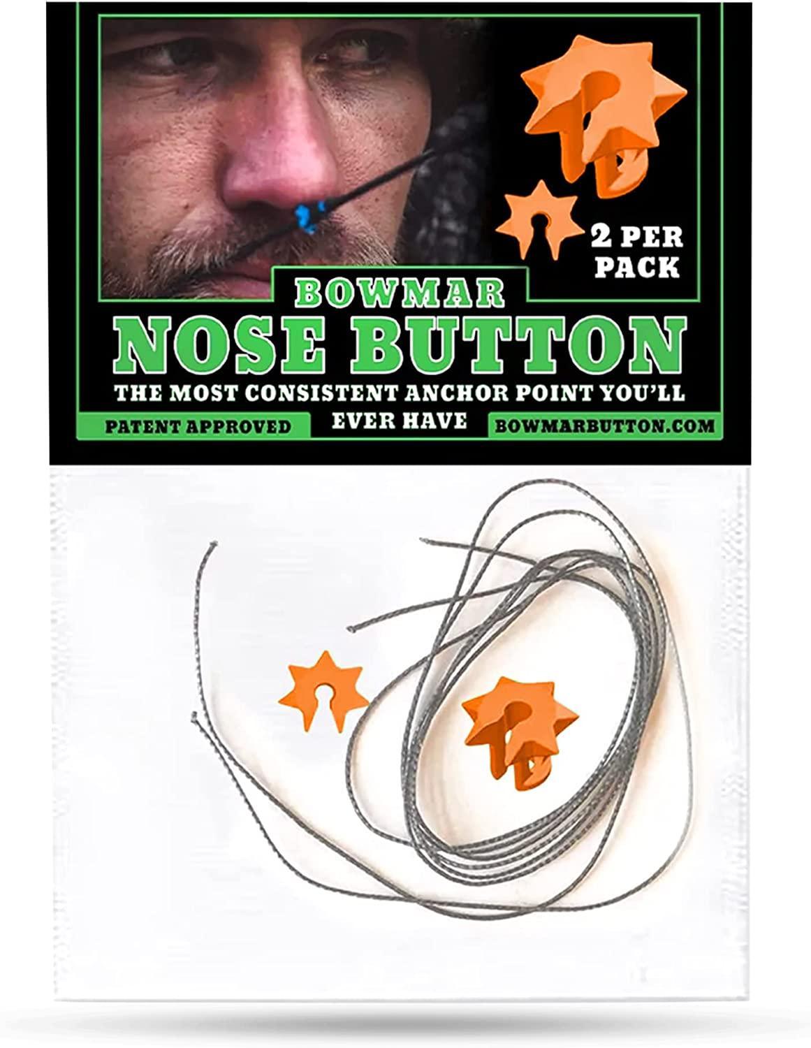 Bowmar Nose Button orange archery accessory pack with two buttons and string for bowstring alignment