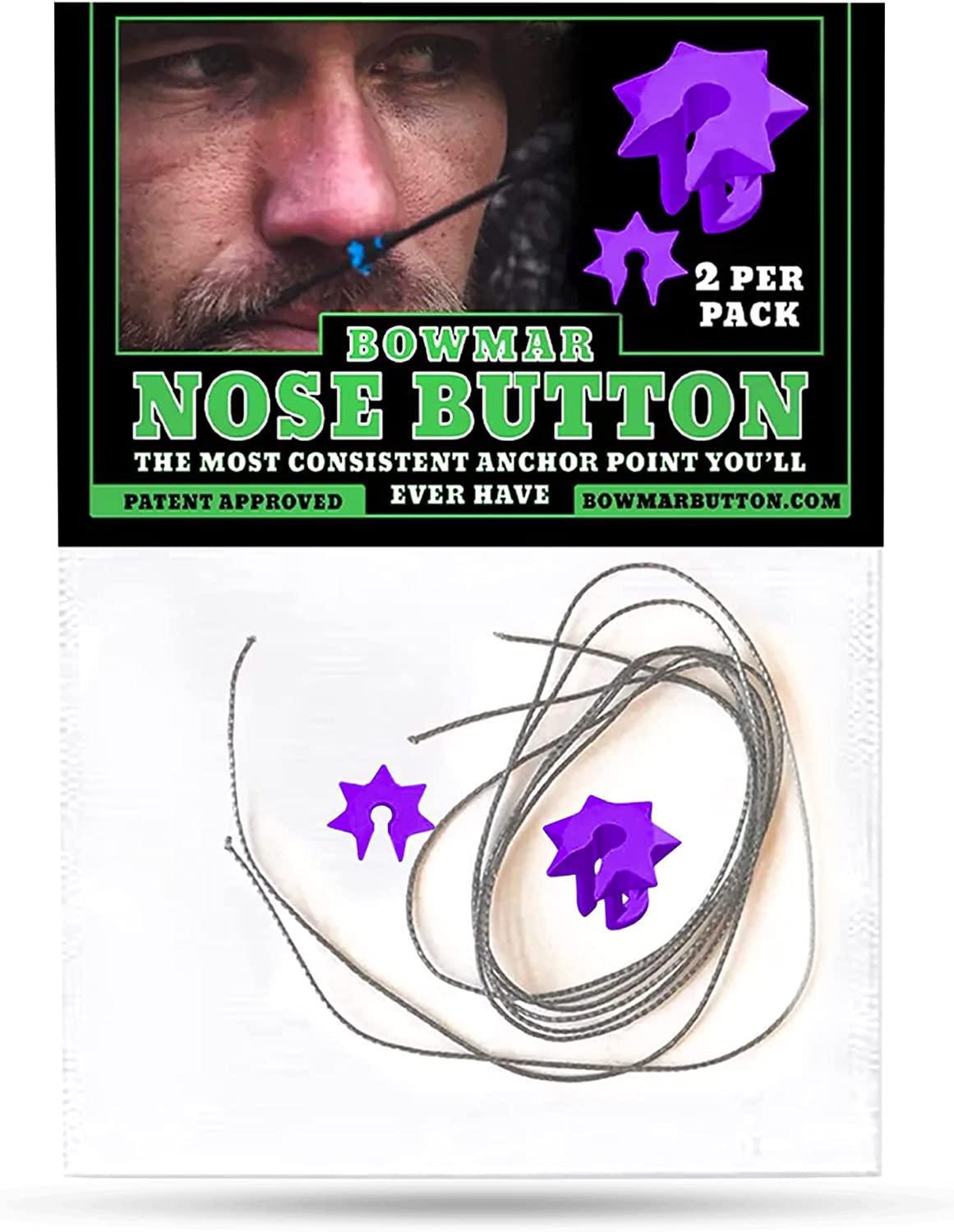 Bowmar Archery Nose Button pack with purple anchor point buttons and string for bows