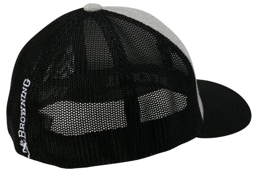 Browning heather black mesh back cap with Flexfit design and embroidered logo