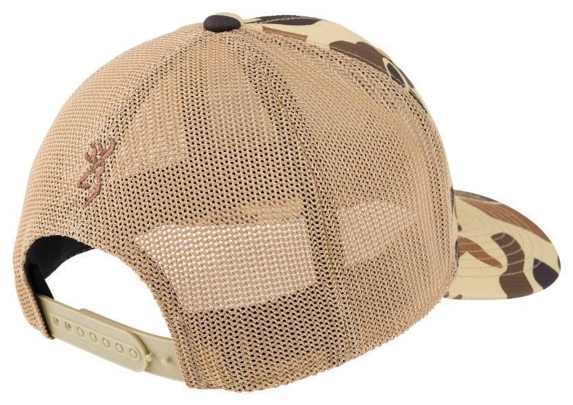 Browning Cupped Up Mesh Cap – Vintage Tan Flexfit 110 Snapback - Image 2