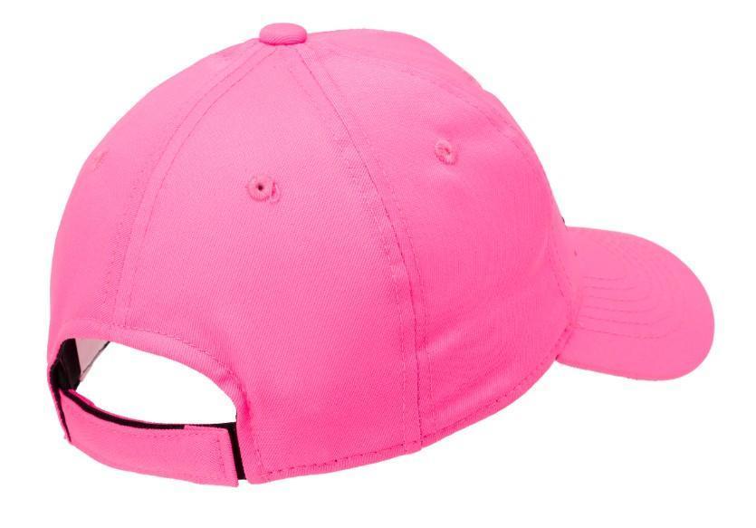 Bright pink women's baseball cap with adjustable strap, outdoor sports apparel