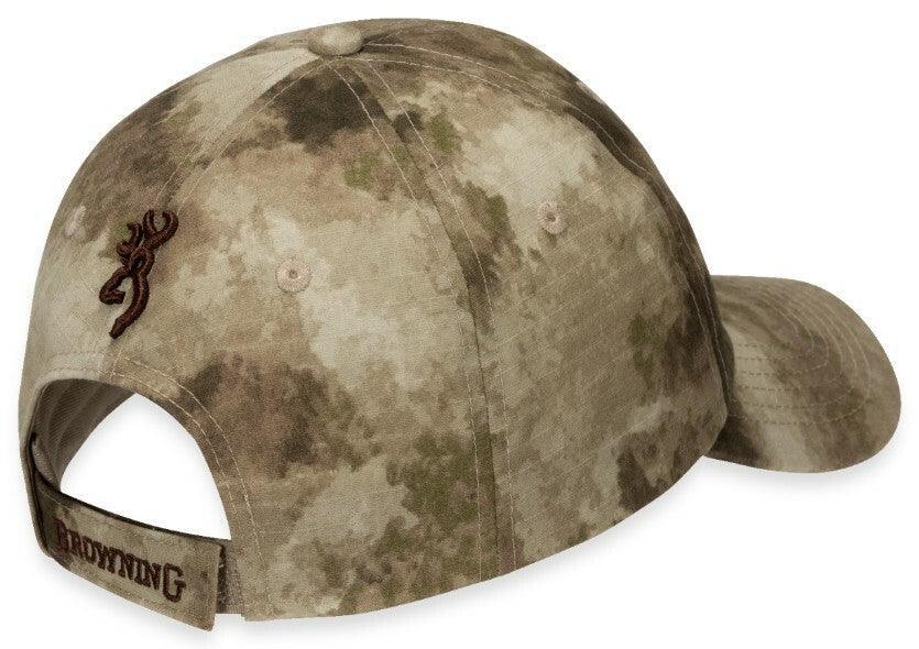 Browning Speed ATACS AU camo cap with adjustable strap and embroidered Browning logo