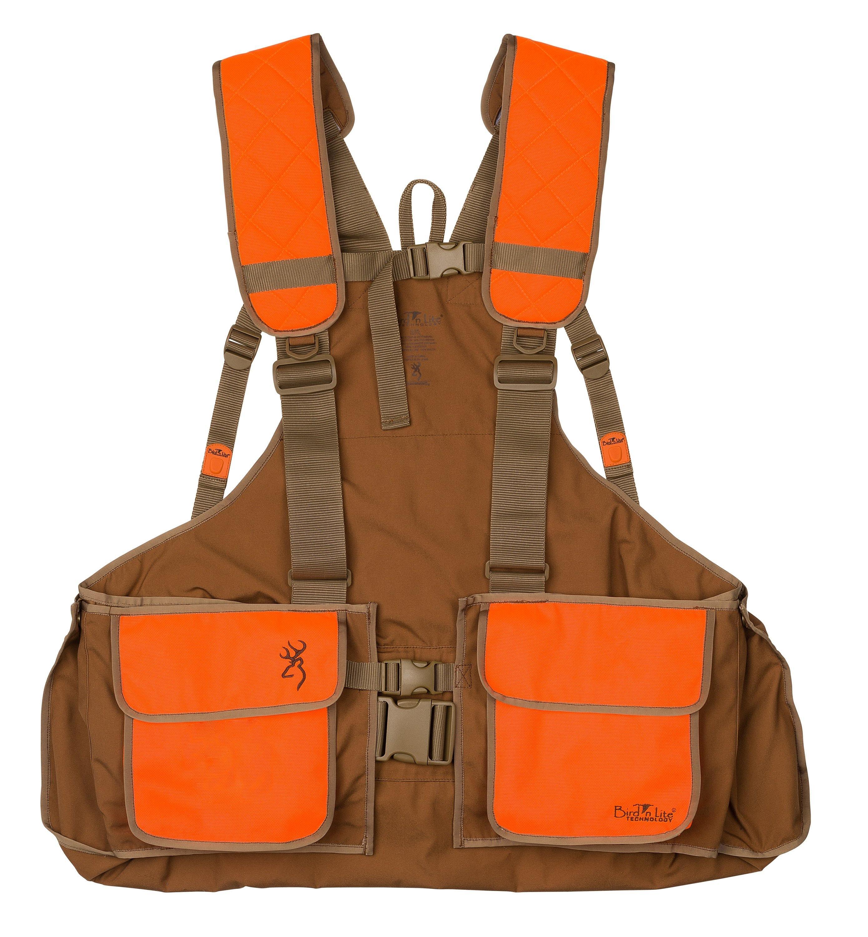 Browning Upland Bird'N Lite strap vest 2.0 brown and orange hunting vest with large pockets