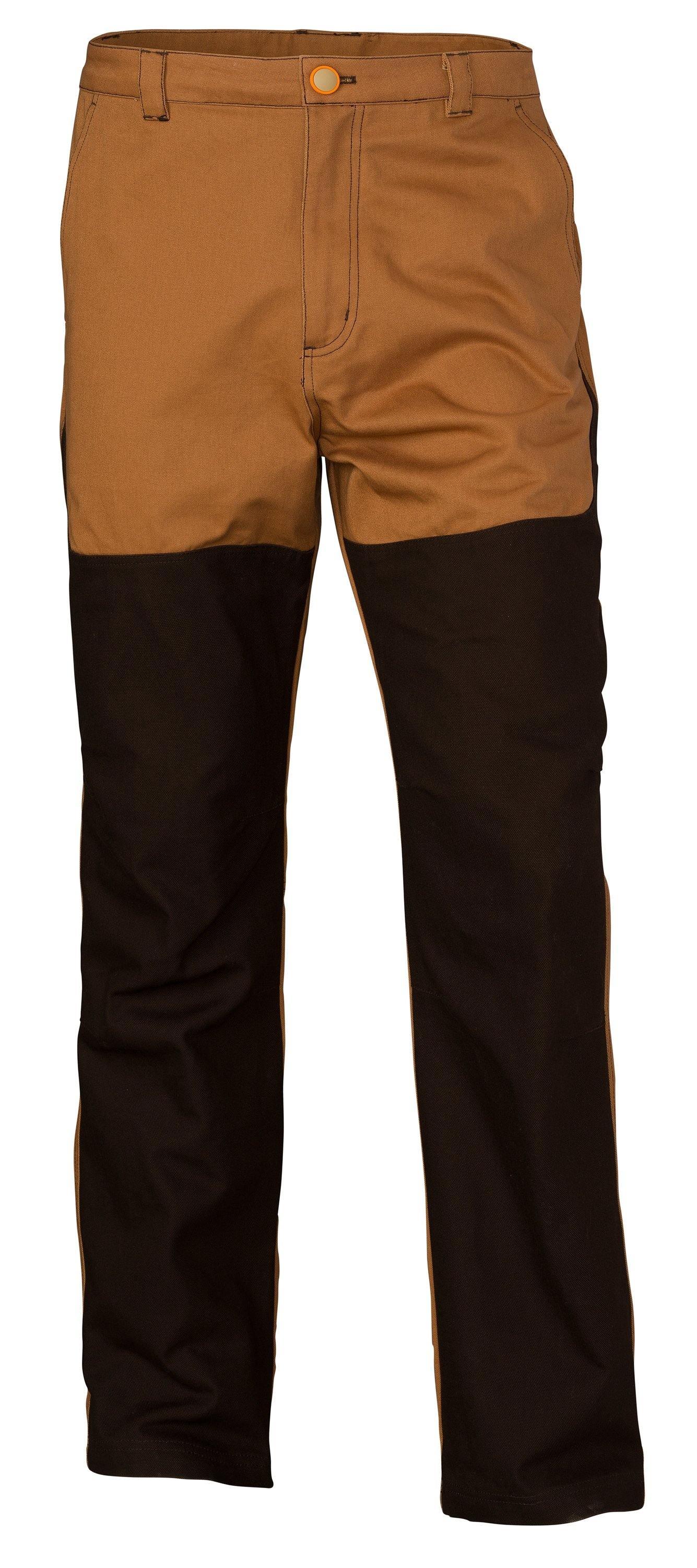 Browning Upland denim pants brown with black reinforced legs, outdoor apparel