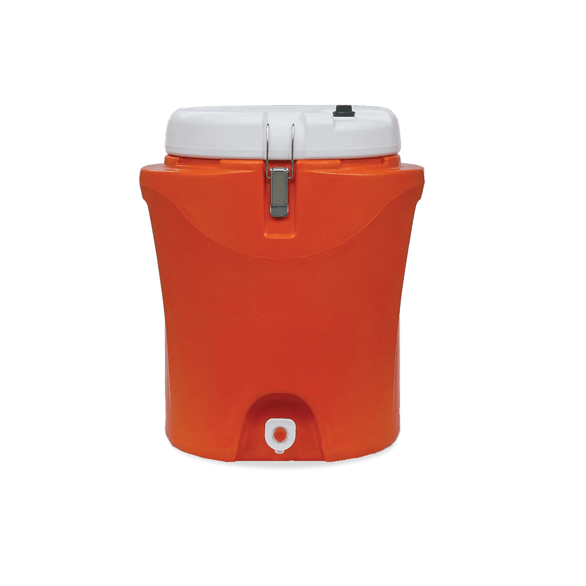 Orange Canyon water cooler with white lid and spout for outdoor sports use