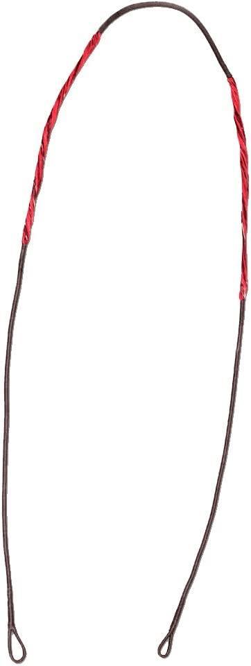 Carbon Express crossbow replacement string with black and red strands on white background
