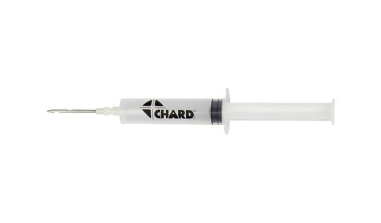 Chard 1-ounce meat injector syringe on white background for outdoor cooking