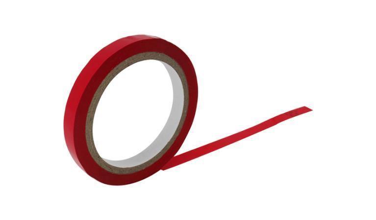 Red chard bag tape roll on white background, outdoor sports accessory