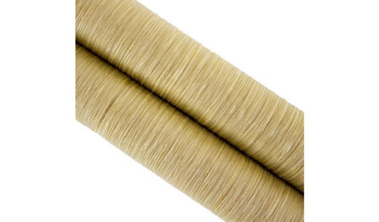 Natural chard collagen sausage casings, 21mm, close-up on white background