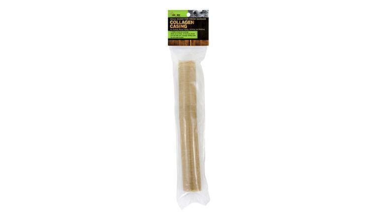 Chard collagen sausage casings 32mm in clear vacuum-sealed packaging