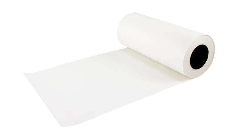 Roll of CHARD freezer paper 15 x 450 inches unrolled on white background