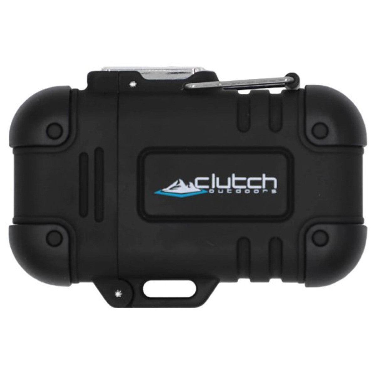 Clutch Outdoors black waterproof rechargeable lighter with rugged protective case