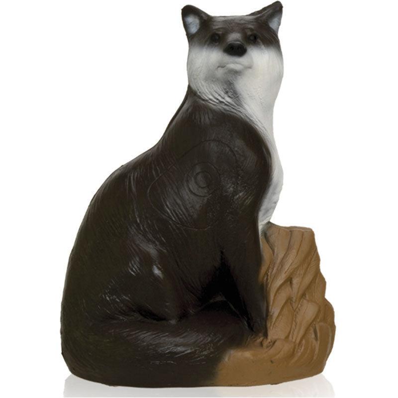 Delta McKenzie 3D archery fox target sitting on a sculpted base