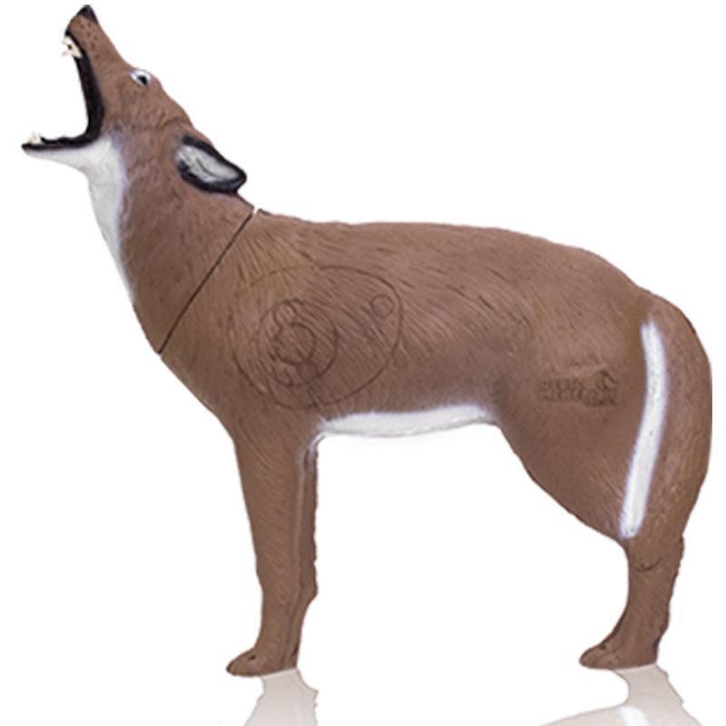 Delta McKenzie howling coyote 3D archery target with brown fur and white markings