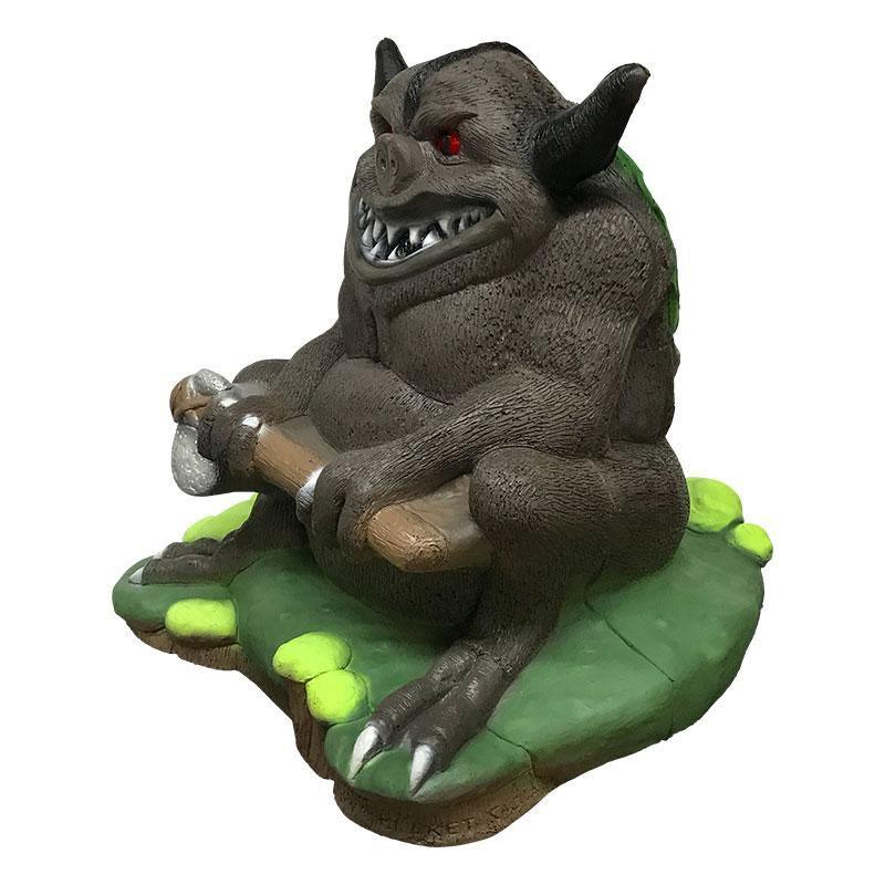 Delta McKenzie 3D target troll with club on green base, archery hunting practice figure