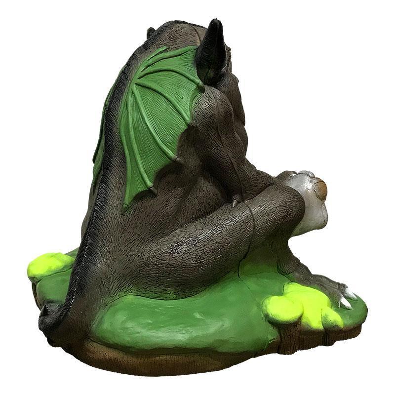 3D archery target of a fantasy frog creature on grass base with green wings