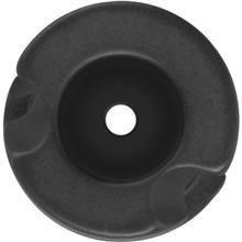 Black Fletcher Tru Peep archery sight peep, circular with center hole, close-up view