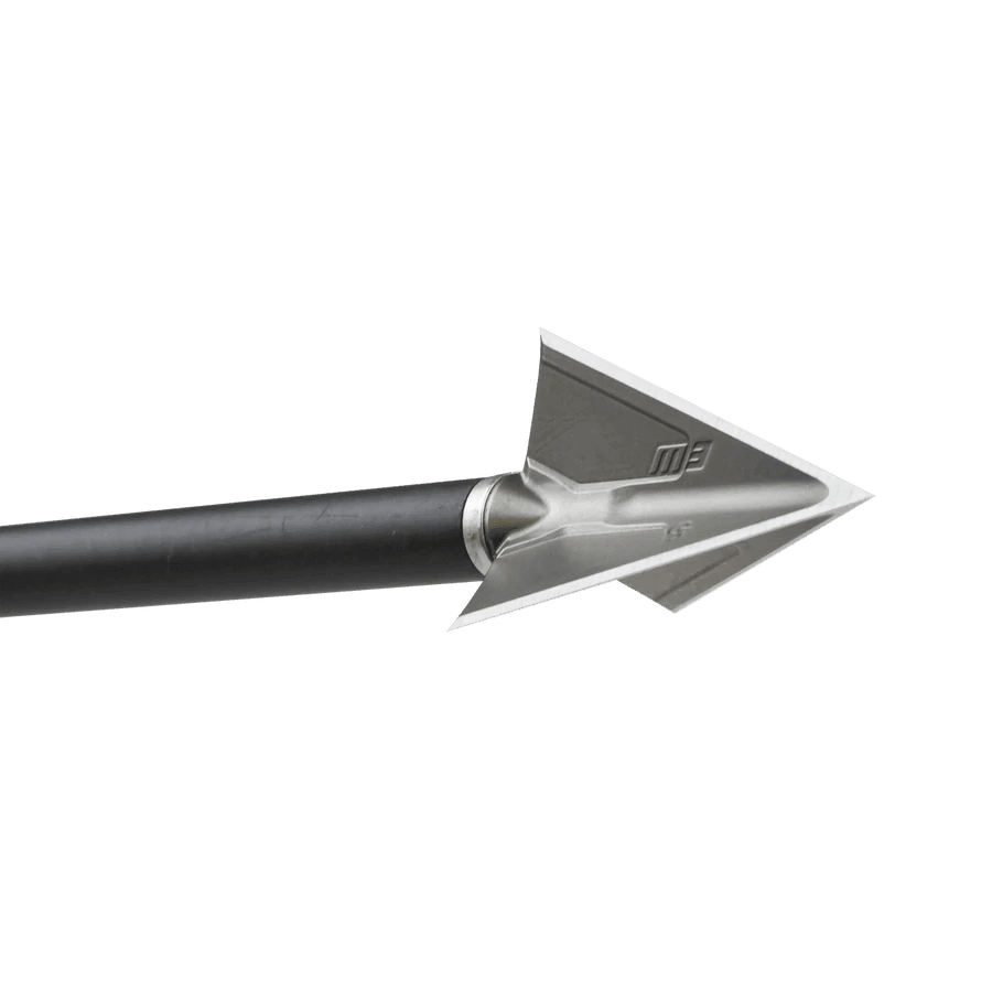 G5 Outdoors Montec M3 broadhead arrowhead, steel archery tip on gray shaft