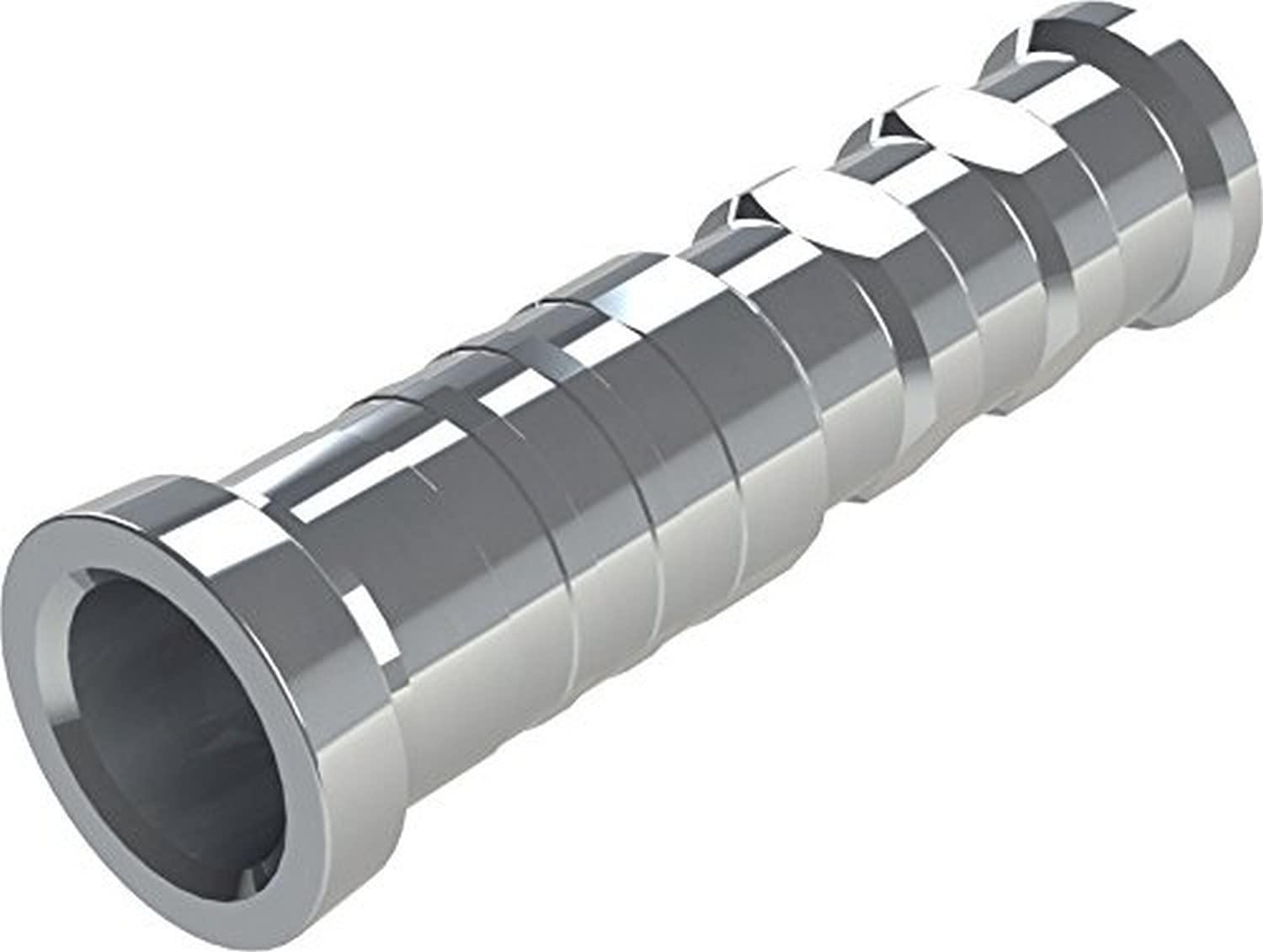 Shiny metal Gold Tip archery insert with ridged grip, isolated on white background