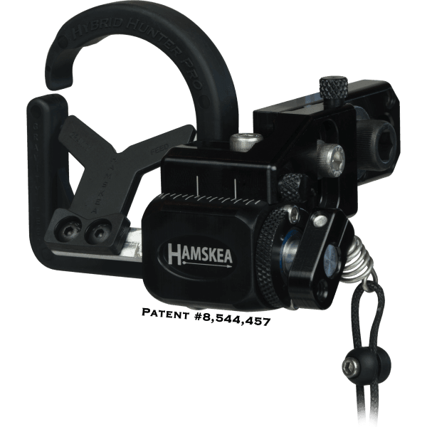 Hamskea Hybrid Hunter Pro arrow rest with black metal finish and adjustment knobs