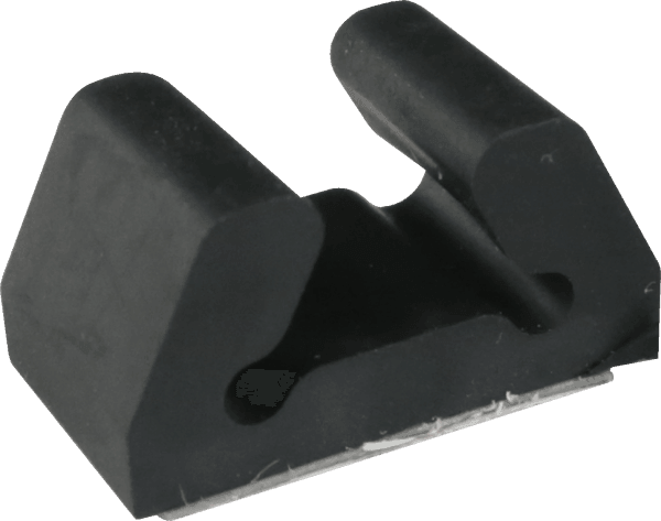 Black Hamskea Archery riser mounted arrow claw on white background