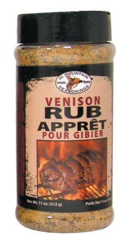 Hi Mountain Seasonings venison rub spice bottle with grilled meat label