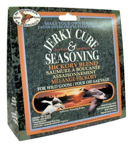 Hi Mountain Jerky Cure & Seasoning Hickory Blend for wild goose, box with flying goose images
