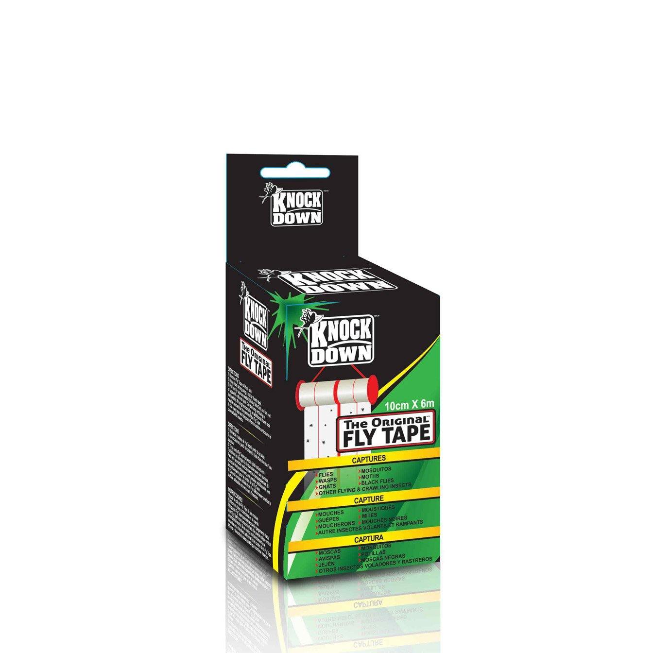Knock Down large fly tape box with product branding and insect capture details