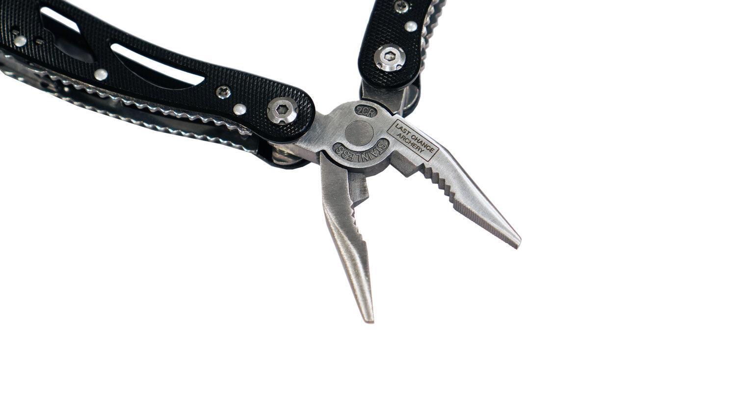 Last Chance Archery stainless steel multi-tool pliers with black handles