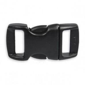 Black plastic paracord side release buckle for outdoor gear and sports accessories