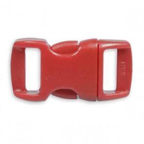 Red plastic paracord side release buckle for outdoor gear and accessories
