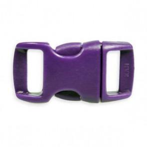 Purple plastic side release paracord buckle on white background