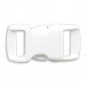 White plastic paracord side release buckle for outdoor gear and DIY crafts