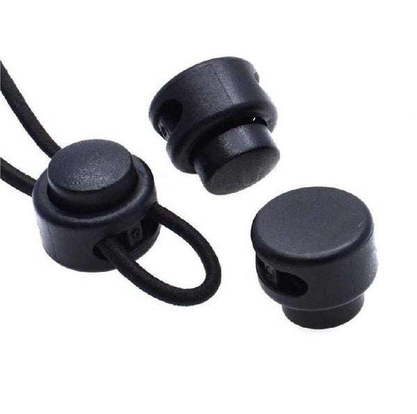 Leapfrog Paracord Two-Hole Cord Locks - Black - Leapfrog Outdoor Sports and Apparel
