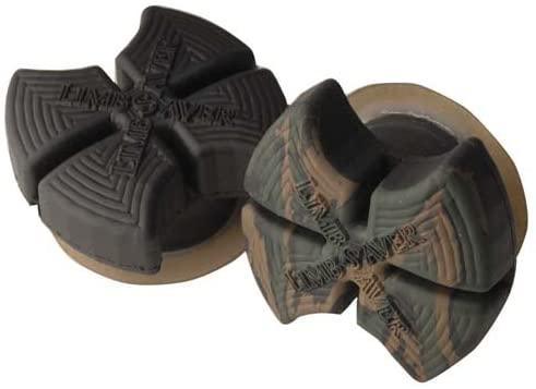 Limbsaver Ultra Quad camo archery dampeners, cross-shaped, close-up product photo