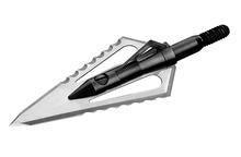 Magnus Stinger Buzzcut 4-blade broadhead with serrated edges on a white background