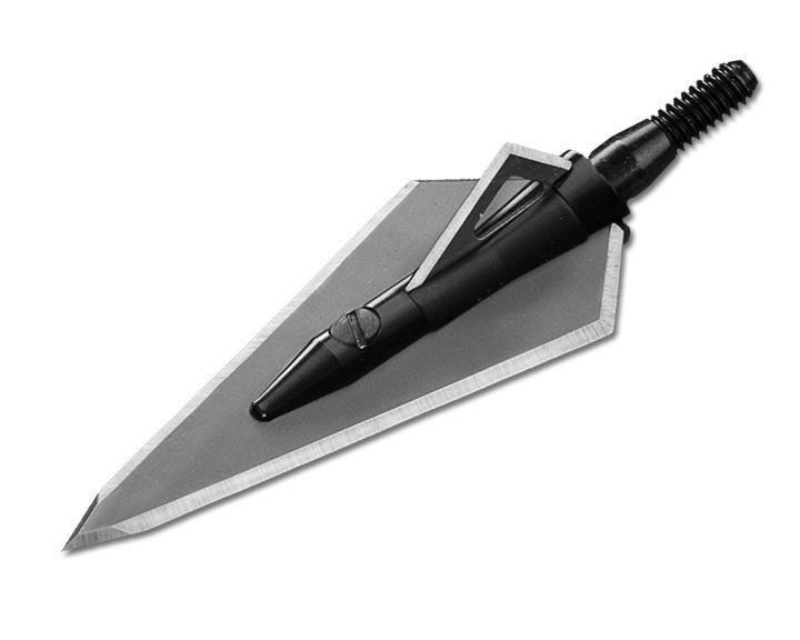 Magnus Archery Stinger Killer Bee 4-blade broadhead with black and silver arrow tip