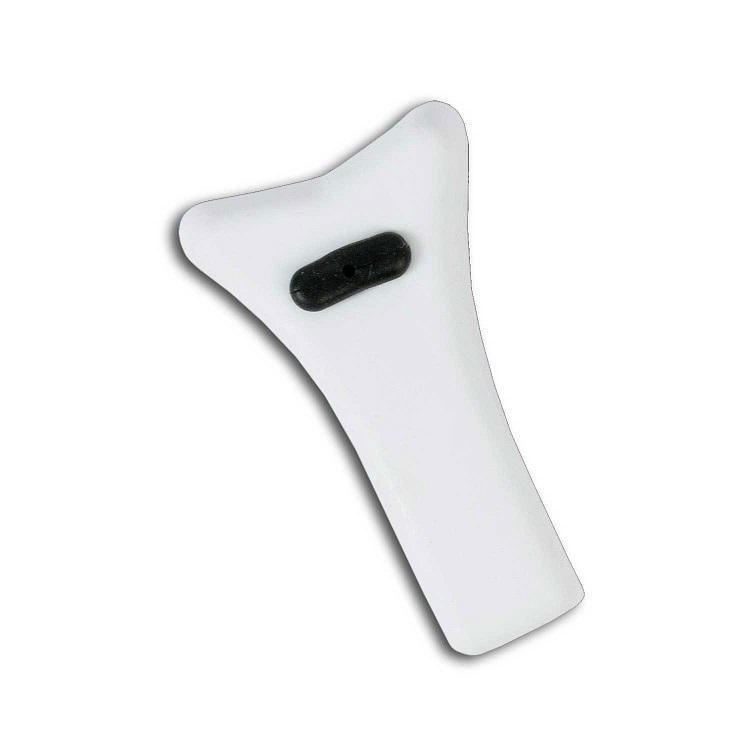 Mathews Archery Dead End String Stopper with Gel, white Y-shaped accessory on white background