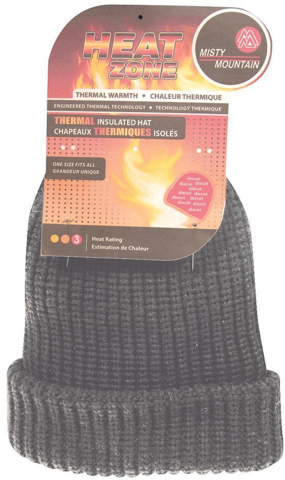 Misty Mountain Heat Zone thermal insulated black knit toque with retail packaging