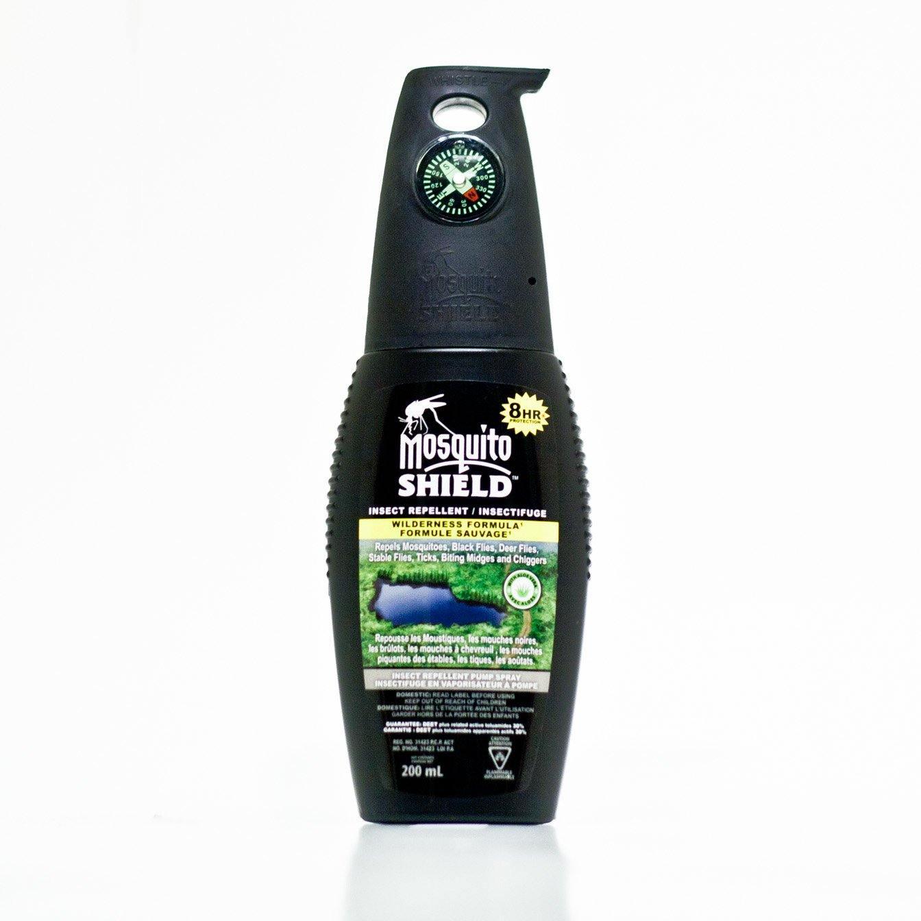 Mosquito Shield Wilderness Formula insect repellent pump spray bottle 200mL with compass