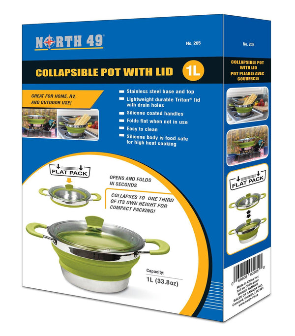 North 49 Collapsible Pot With Lid - Leapfrog Outdoor Sports and Apparel
