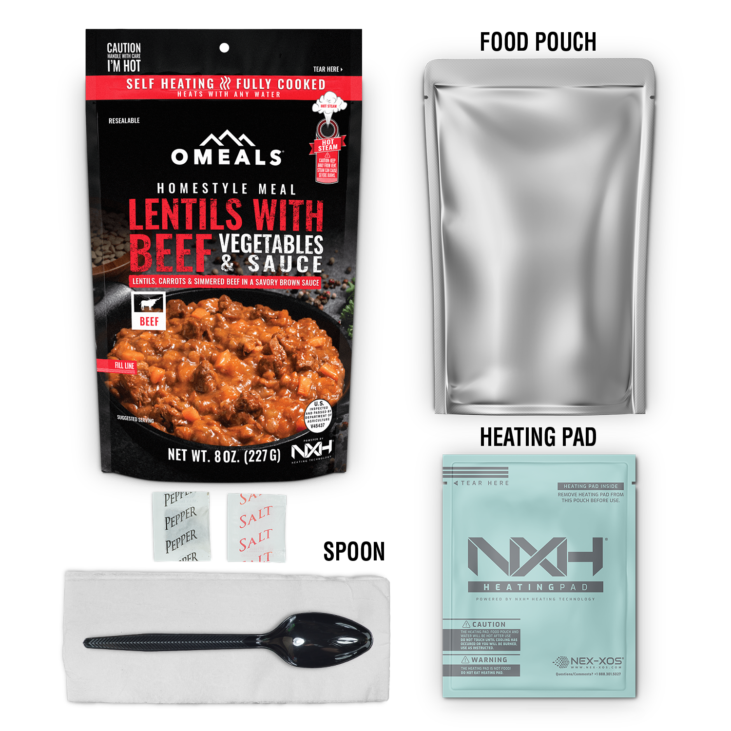 OMEALS Lentils with Beef - Leapfrog Outdoor Sports and Apparel